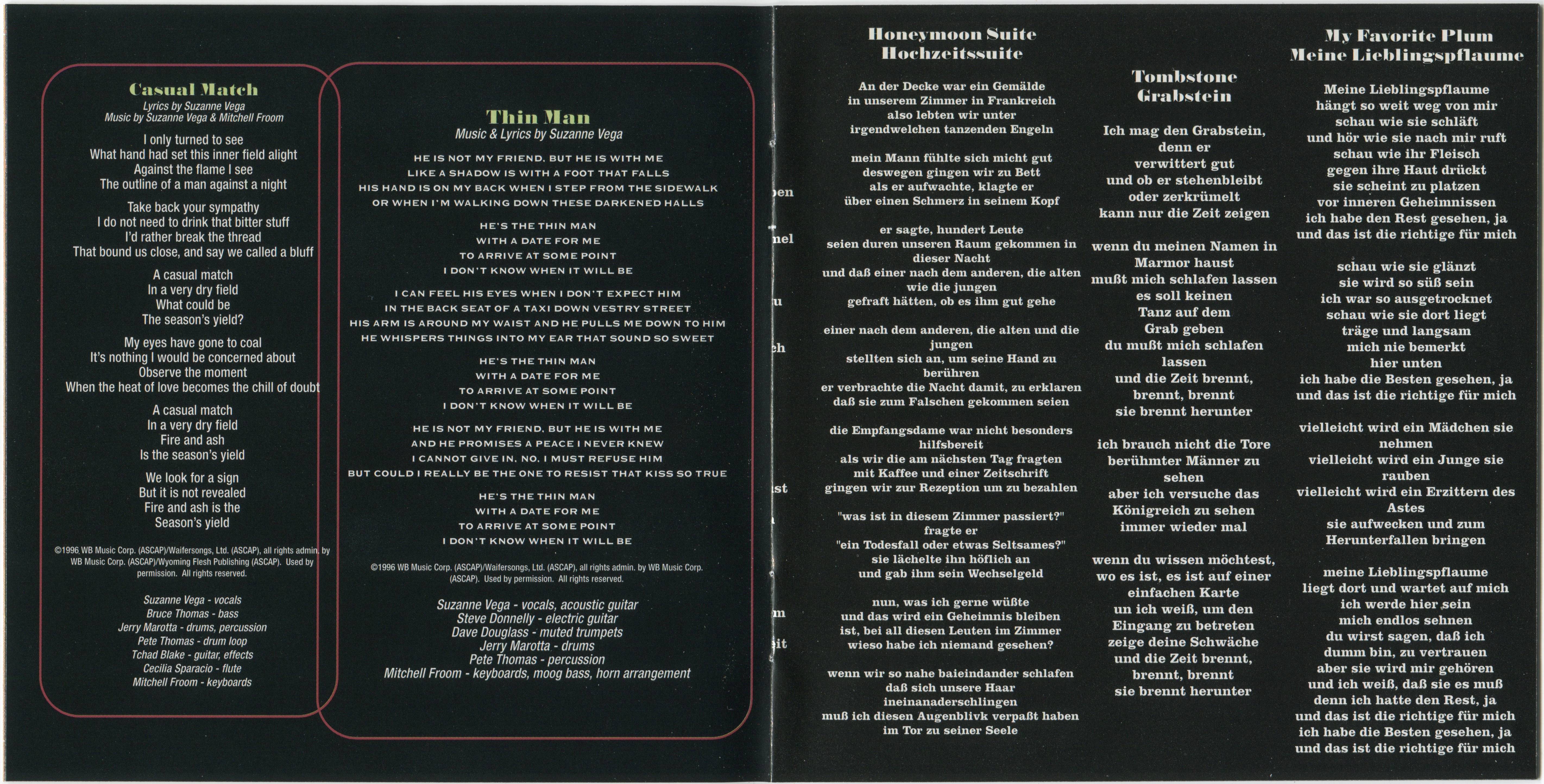 Suzanne Vega  Nine Objects Of Desire : Booklet 3